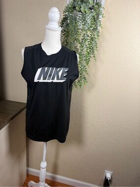Nike Black Tank with White Logo